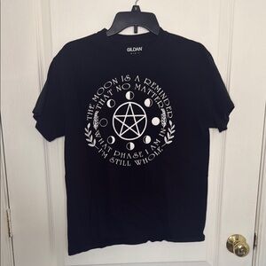 Pentacle Moon Cycle Wiccan Black Short Sleeve T-Shirt